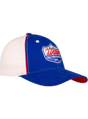 Lucas Oil Brushed Cotton Hat (Blue) in Blue and White - 3/4 Right View