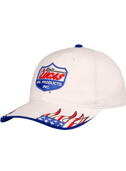 Lucas Oil brushed Cotton Hat (White) in White - 3/4 Left View