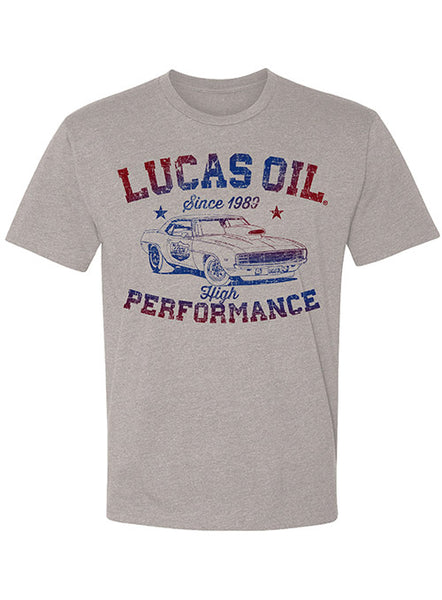 Lucas Oil Performance T-Shirt in Gray - Front View